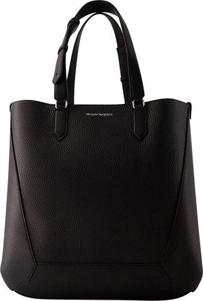 Alexander McQueen Alexander Mcqueen Black Calfskin Leather The Edge Medium Shopper Bag, Never Carried (Authentic Pre-Loved)