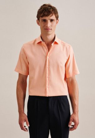 Seidensticker Businesshemd SEIDENSTICKER Regular, Herren, Gr. XL (43), normale &Auml;rmell&auml;ngen, orange, 100% Baumwolle, unifarben, regular fit, gerader Abschluss, Hemde