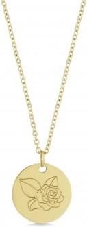 Allurez June Birth Flower Rose Disc Pendant Necklace Vermeil