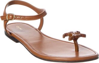 Celine Celine Triomphe Leather Thong Sandal