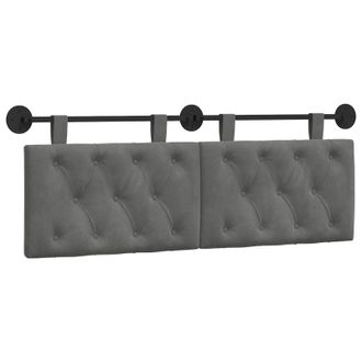 vidaXL Cabecero Colgante Con Luz Led Gris Oscuro Terciopelo Vidaxl