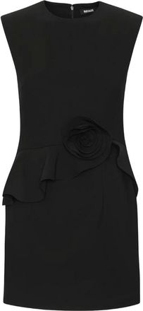 Rotate Abito Corto con Volant a Rosellina e Peplo - - Dresses - Donna - Nero - S