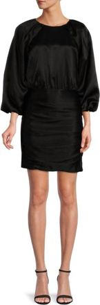 Veronica Beard Gracelynn Ruched Mini Dress In Black