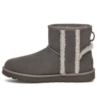 UGG (WMNS) UGG Classic Mini Shearling Logo Charcoal 1153473-CHRC