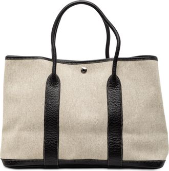 Herm&egrave;s Pre-owned Womens Toile And Negonda Garden Party 36 - Ivory Textile - One Size