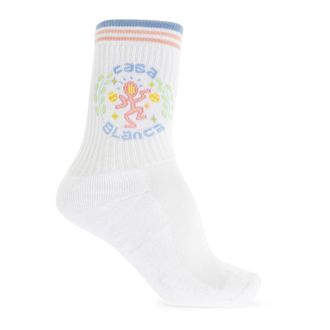 Casablanca Socks, female, White, Size: M Socks with Logo
