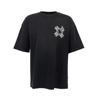 Amiri T-Shirts, male, Black, Size: L MA Quad Flames Oversized Tee