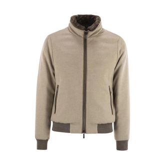 Moorer Hybrid Bomber Jacket - Heren - Zomerjassen - Beige - L - Wol - Jassen