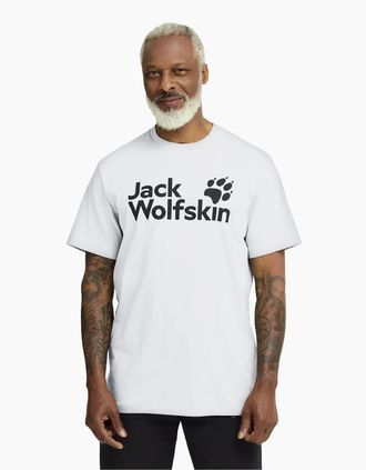 Jack Wolfskin Mens Jack Wolfskin Mens Brand Short Sleeve T-Shirt - White - Size: 42