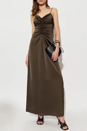 Rotate Satin Slip Dress, Womens, Green