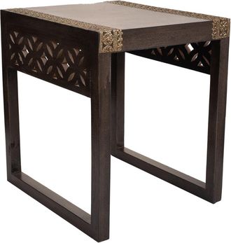 Wanderlust Deco Wanderlust Deco - Mesa De Madera Y Metal Gris 35x40x43