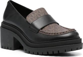 Michael Kors Hakken Loafers - Dames - Loafers - Zwart - 38 1/2 EU - Leer - Schoenen