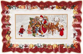 Villeroy & Boch Bandeja Rectangular De Fantas&iacute;a De Pap&aacute; Noel Con Ni&ntilde;os De Villeroy & Boch Toy