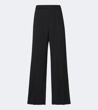 Saint Laurent Pinstripe wool-blend wide-leg pants