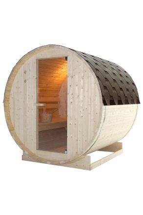 Sanotechnik Saunafass, Fichtefarben, Glas, Fichte, 180x191.5x189 cm, Freizeit & Co, Wellness & Gesundheit, Sauna