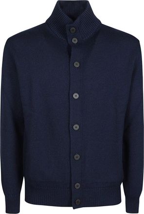 Ballantyne Stijlvolle Cardigan Sweater - Heren - Vesten - Blauw - L - Wol - Truien & Vesten