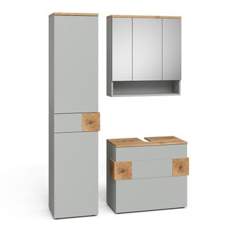 Vicco Juego De Muebles De Ba&ntilde;o De 3 Piezas Eden, Gris/artisan, 3 Partes, Vicco