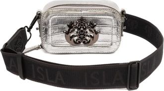 Isla Borsa a spalla mini Dance con effetto coccodrillo - Argento