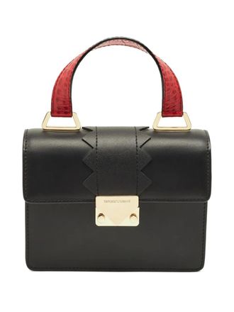 Emporio Armani embossed-leather top-handle bag - Black