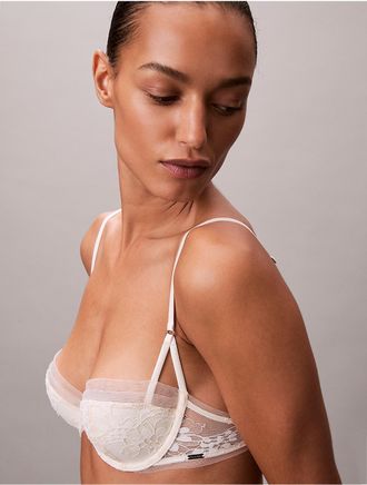 Calvin Klein Womens CK Black Bridal Lightly Lined Balconette Bra - White - 32B