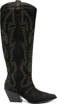 Marc Ellis Stivali a punta con borchie 70mm - Nero