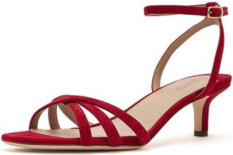 Lauren Ralph Lauren Kendyl Kitten-Heels Suede Sandals Womens Sandals Festive Red : 9.5 B - Medium