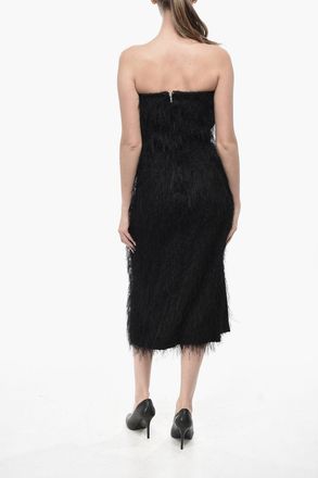 Ferragamo Eyelash-Fabric Strapless Sheath Dress Salvatore Ferragamo