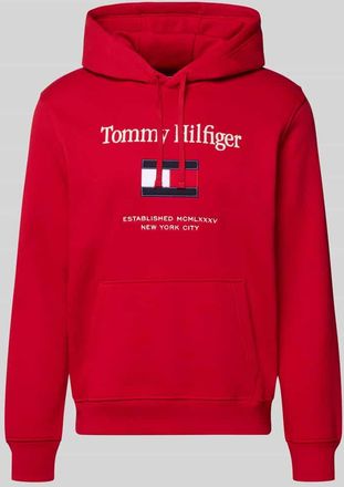 Tommy Hilfiger Regular Fit Hoodie aus Baumwoll-Mix in Rot, Größe XXL