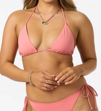 O'Neill Saltwater Solids Venice Bikini Top In Shell Pink