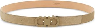 Ferragamo Gancini-buckle belt - men - Calf Suede - 115 - Green