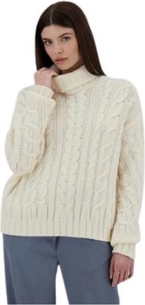 Herno Elegante Zwanen Jas - Dames - Coltruien - Beige - S - Truien & Vesten
