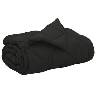 vidaXL Edred&oacute;n De Todo El A&ntilde;o Negro 200 X 200 Cm Microfibra Vidaxl