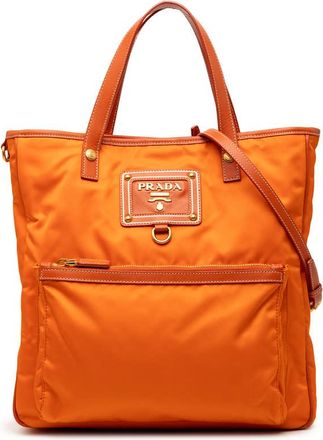 Prada Pre-owned Prada Saffiano Trimmed Tessuto Logo Oro Satchel Ladies UZIADXTVO4AT8MM3