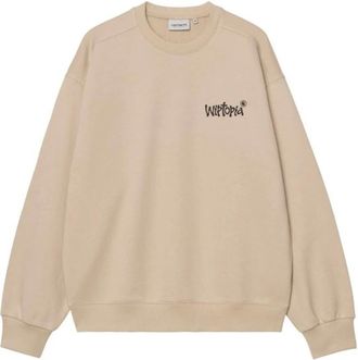 Carhartt Work in Progress Grafische Print Sweater met Lange Mouwen - Heren - Sweatshirts - Beige - M - Hoodies & sweatvesten