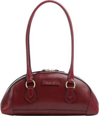 The Bridge Elongated Burgundy Handbag With Gold-Colored Fittings
