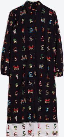 Vilagallo Womens Smile Shirt Midi Dress In Black