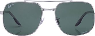 Ray-Ban Ray Ban Polarized Dark Green Chromance Square Unisex Sunglasses RB3699 003/P1 59