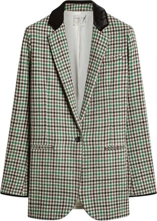 Forte_Forte British Check Velvet Collar Tailored Blazer