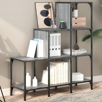 vidaXL Vidaxl - Estanter&iacute;a Madera Ingenier&iacute;a Y Metal Gris Sonoma 92x30x102 Cm
