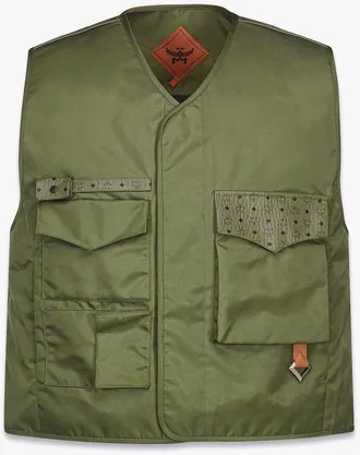 MCM Vest in ECONYL and Monogram Print Leather