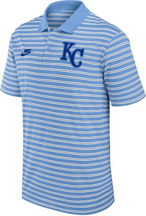Nike Kansas City Royals Cooperstown Striped Victory Nike Mens Dri-FIT MLB Polo in Blue | 02LX0G94KCA-JNX