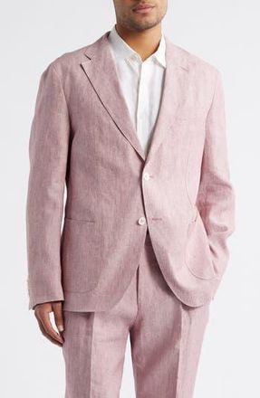 BOSS Heston Soft Linen Sport Coat in Dark Pink at Nordstrom Rack, Size 42 Regular