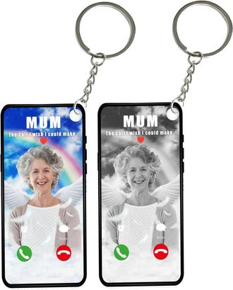 Generic Custom Keychain with Photo Picture Name, The Call I Wish I Could Take, Personalised Acrylic Memorial Sympathy Gifts for Loss