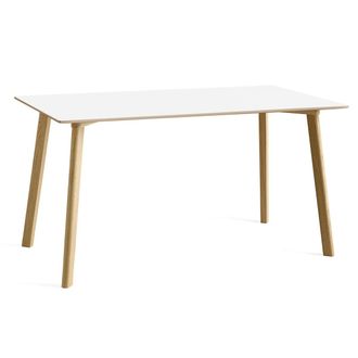HAY Copenhague CPH Deux 210 2.0 Esstisch, 140 x 75 cm, Eiche matt lackiert / Laminat pearl white
