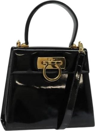 Ferragamo Pre-owned Handbag - Dames - Vintage Handtas - Zwart - ONE Size - Leer - Vintage