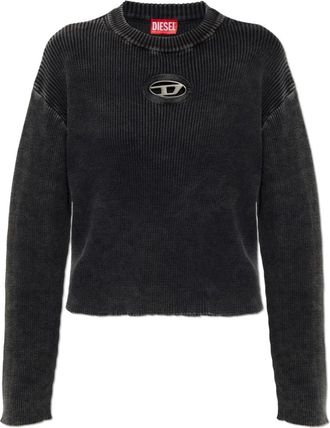 Diesel M-Anchorex Sweater - Dames - Ronde hals truien - Grijs - XL - Katoen - Truien & Vesten