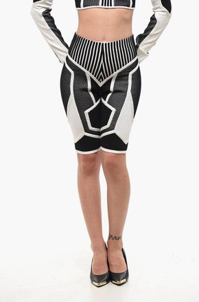 Balmain Shorts Ciclista Bicolore a Viita Alta Balmain