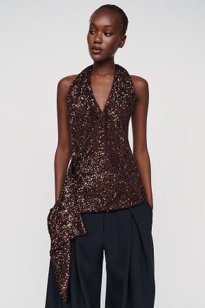 Bardot Melanie Sequin Halter Top