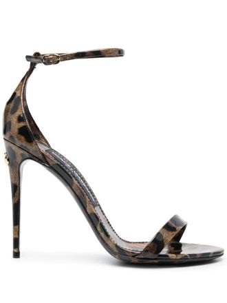 Dolce & Gabbana Sandali leopardati Dolce & Gabbana x Kim 115mm - Marrone