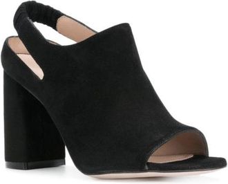 Stuart Weitzman Eva Suede Block Heel Mules Size 35